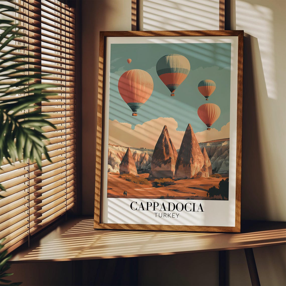 Cappadocia Turkey Hot Air Balloons Over Fairy Chimneys Poster - Image 3