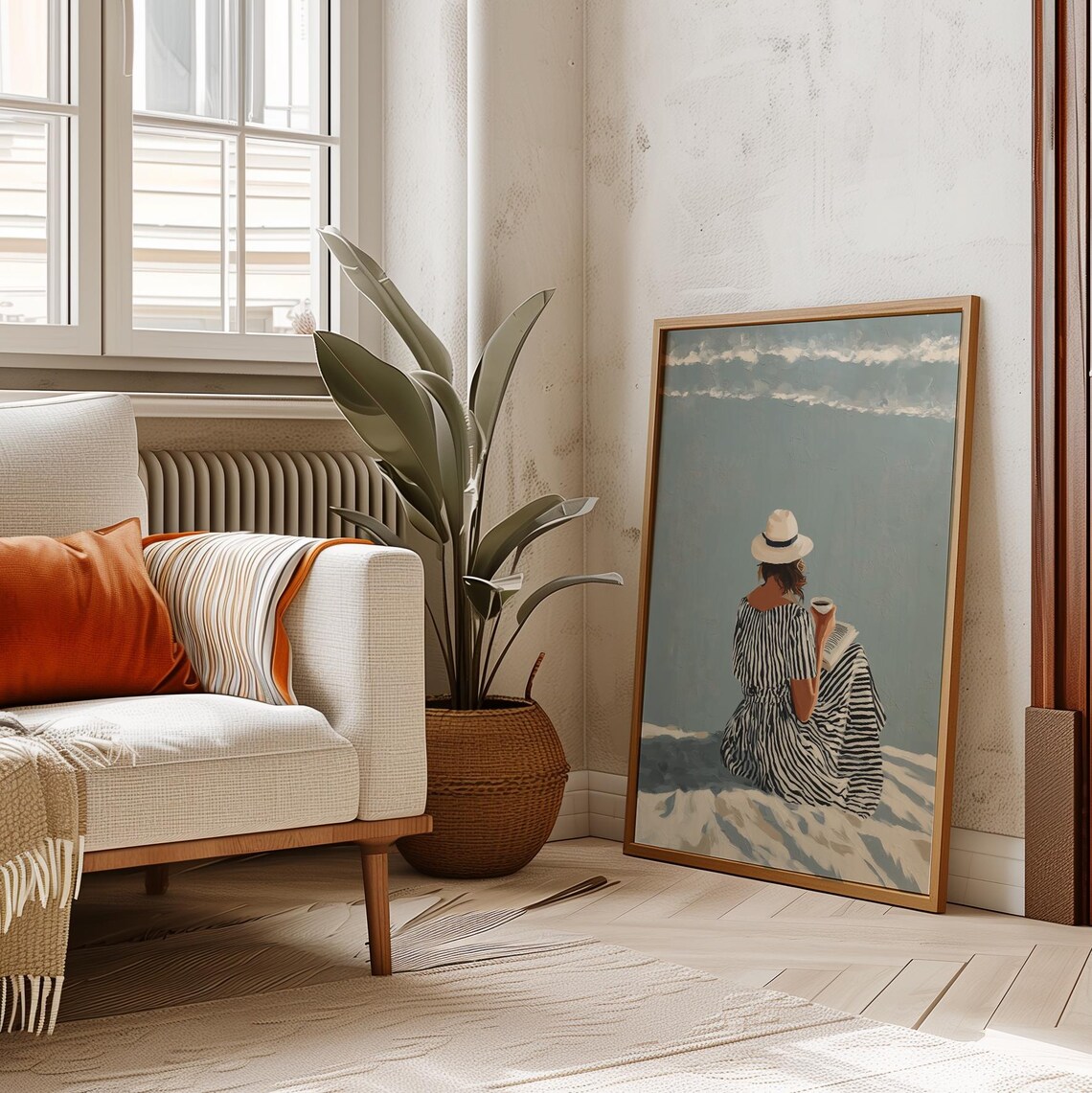 Abstract People Art, Modern Beach Print - Image 4
