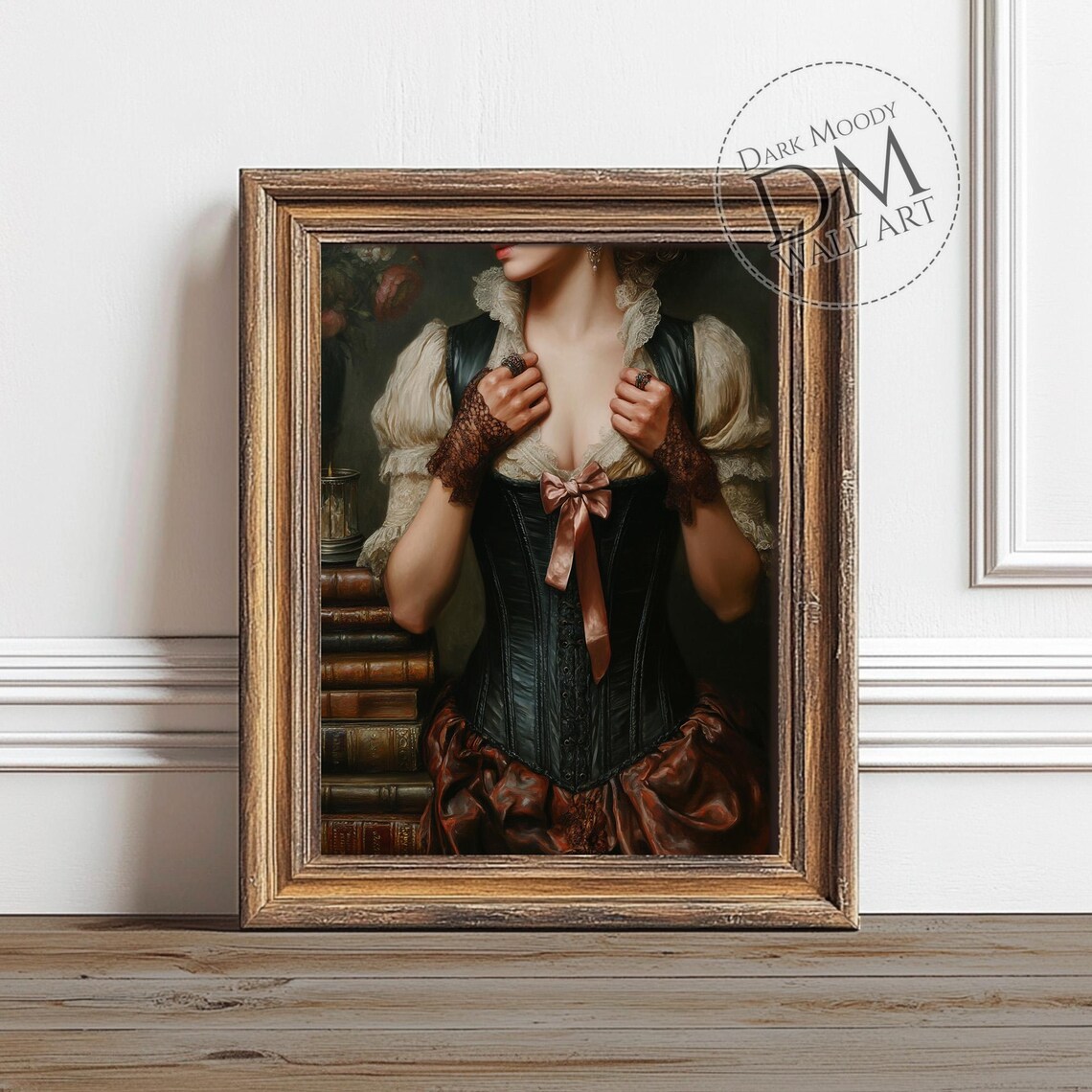 Victorian Woman Gothic Corset Portrait Art Print