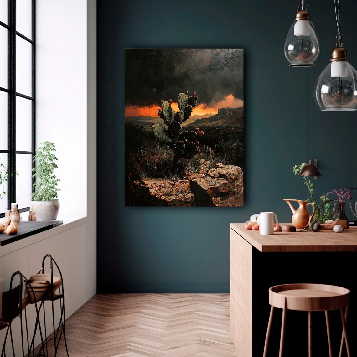 Prickly Pear Cactus, Southwest Desert Art Print - Image 3