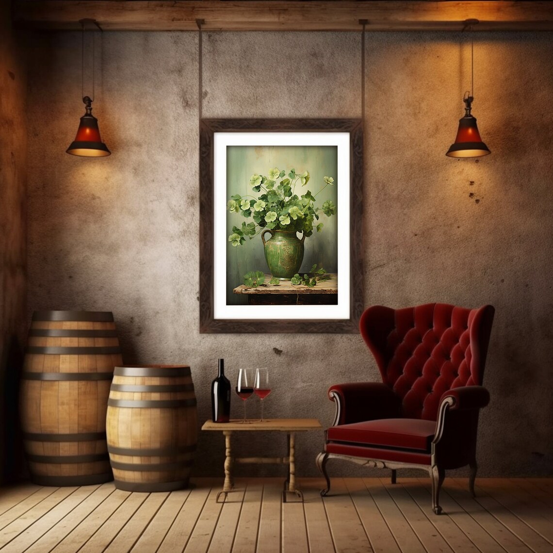 Rustic Clover St Patricks Day Art Print - Image 6