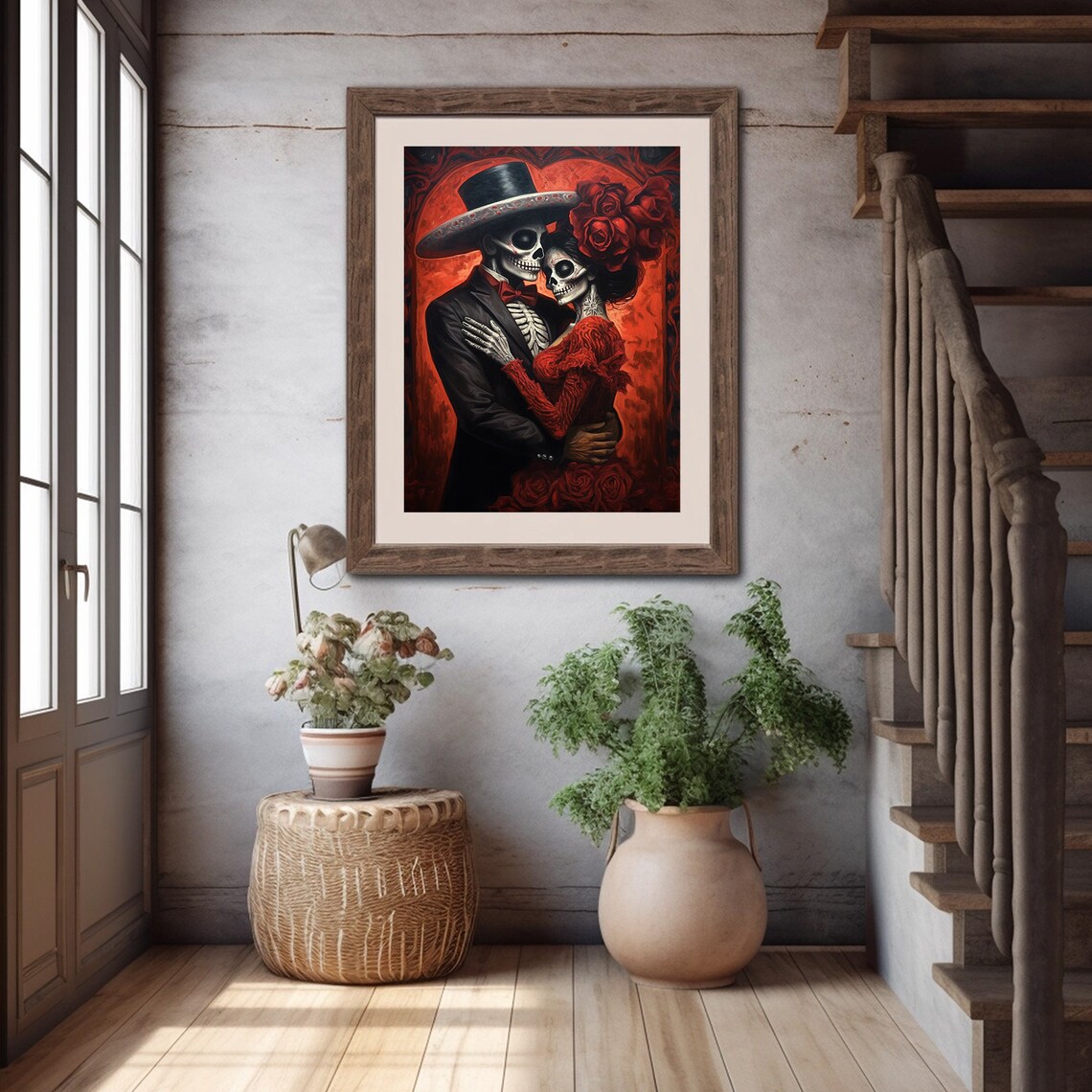 Dia De Los Muertos Catrina Calavera Couple Art Print - Image 2