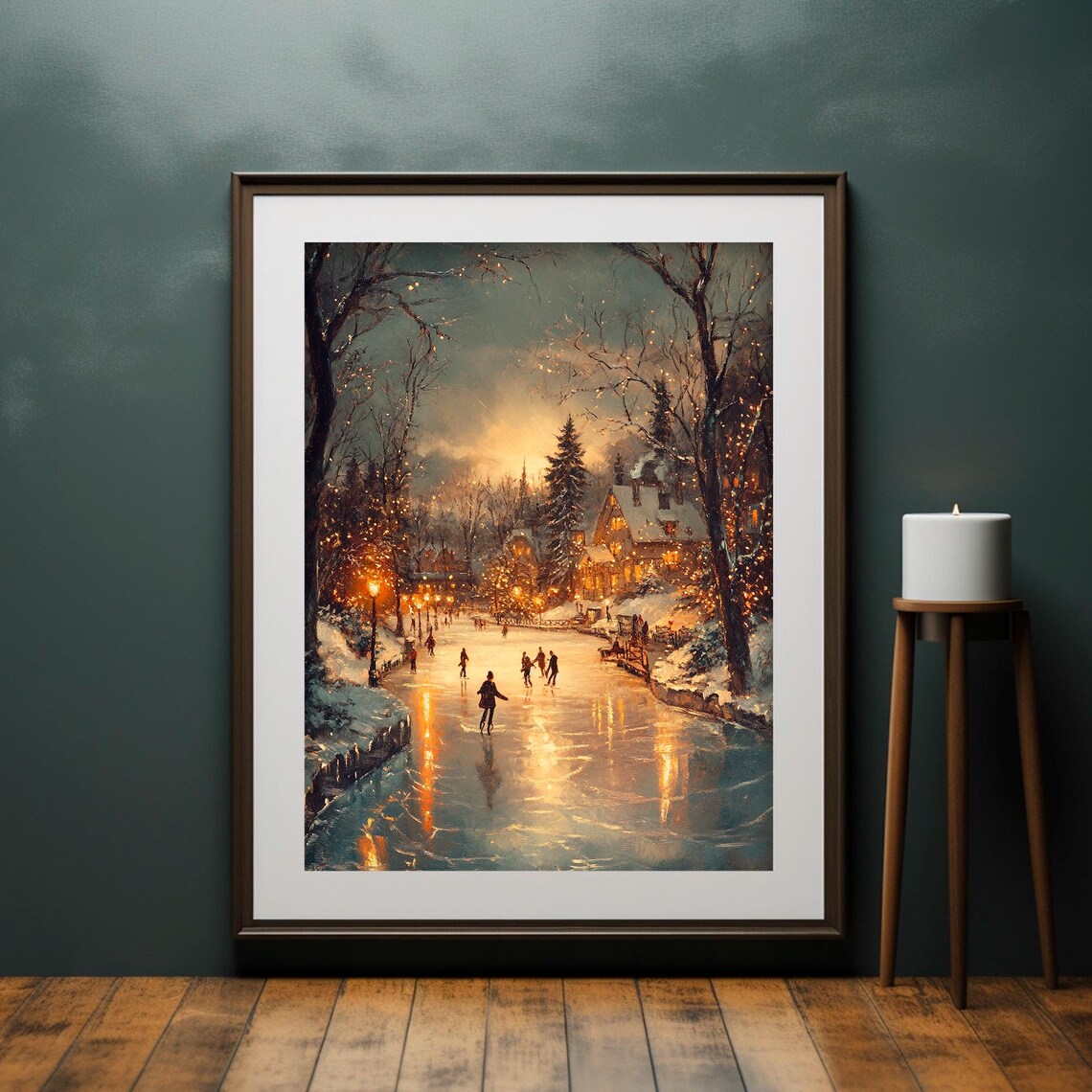 Winter Town Vintage Christmas Wall Art, Farmhouse - Image 4