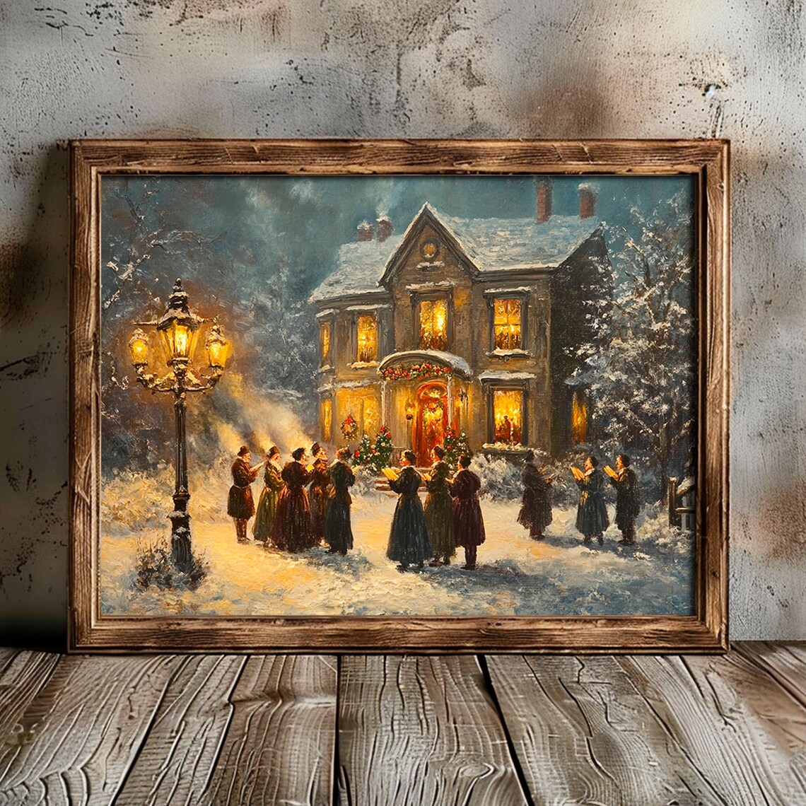 Christmas Carolers Victorian Winter Holiday Wall Art - Image 2