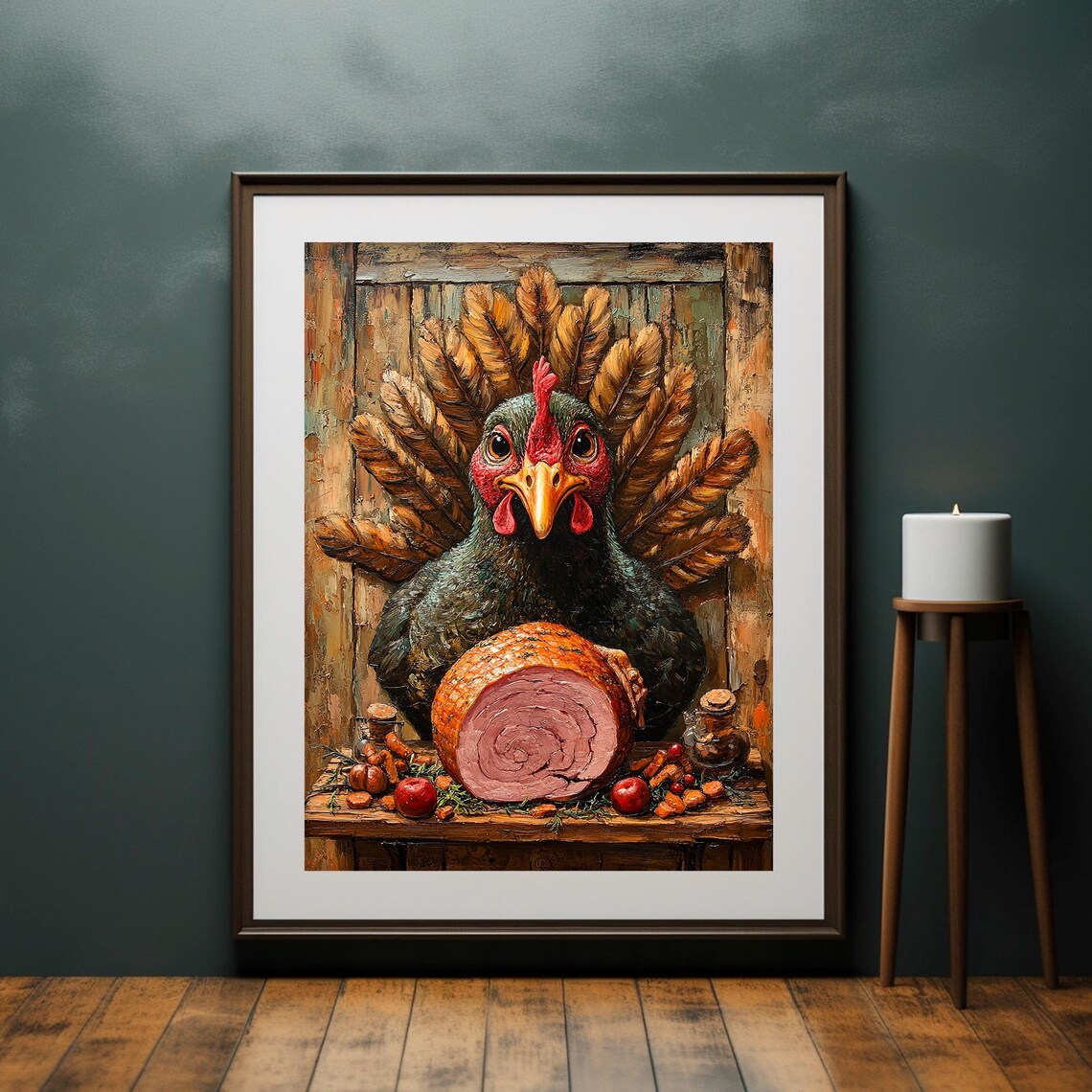 Funny Turkey Print, Thanksgiving Kitchen Art - Image 4