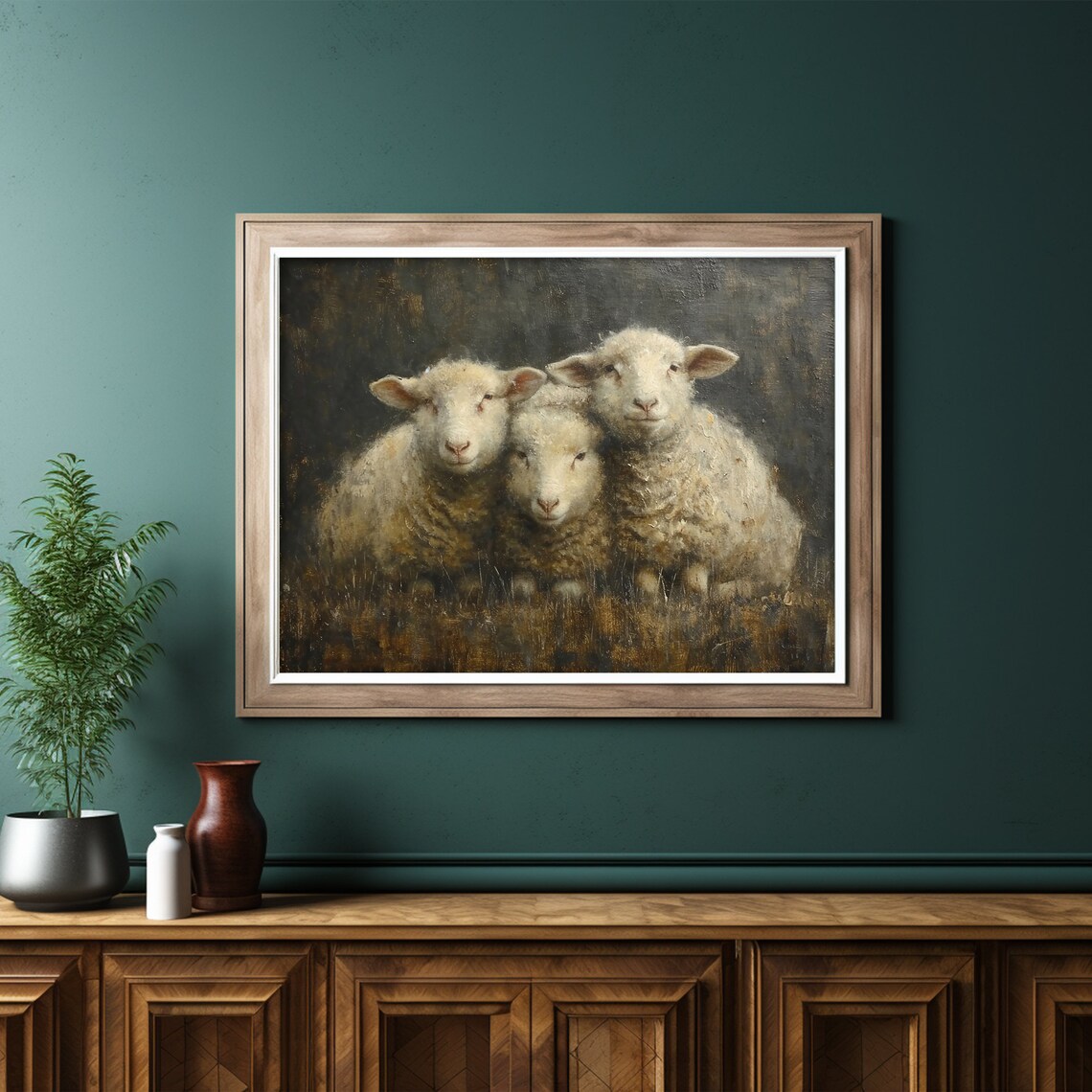 Rustic Sheep Antique Animal Cottagecore Art Print - Image 4