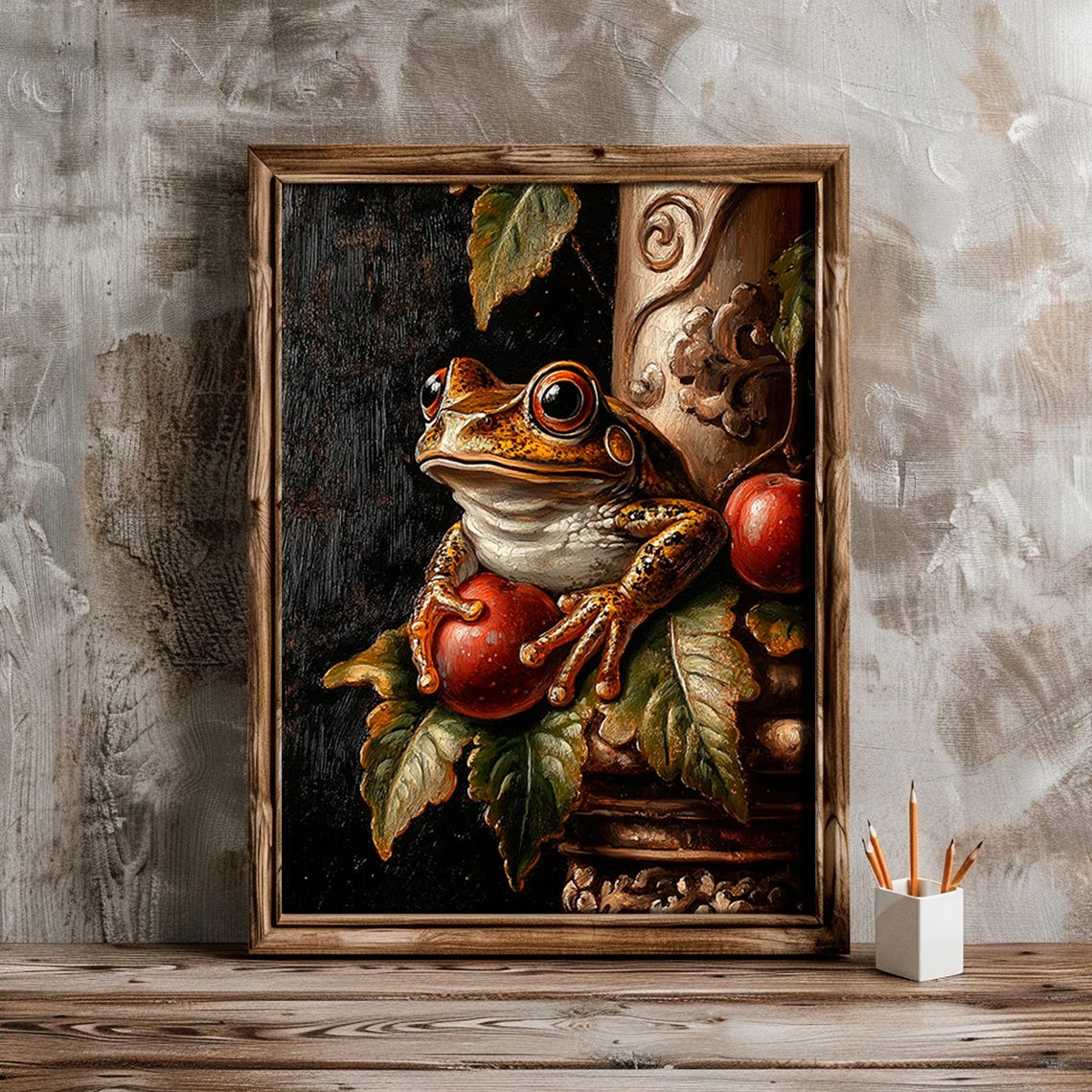 Frog Dark Cottagecore Print Dark Academia Decor Gothic Toad Wall Art Botanical Witchy Wall Art Dark Moody Wall Art - Image 2