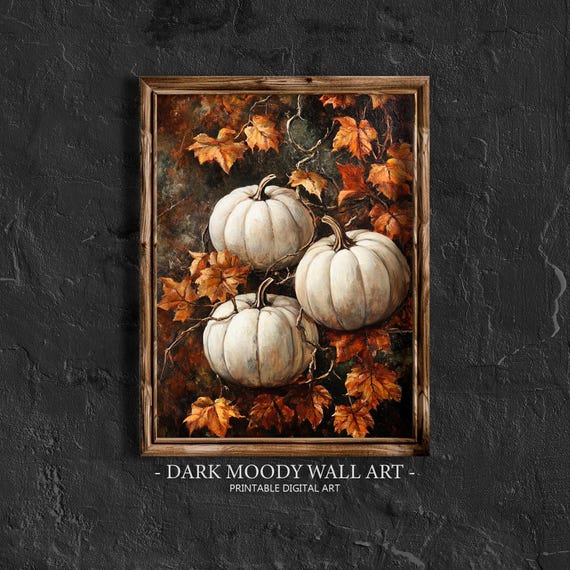 Pumpkin Painting Vintage Halloween Art Print