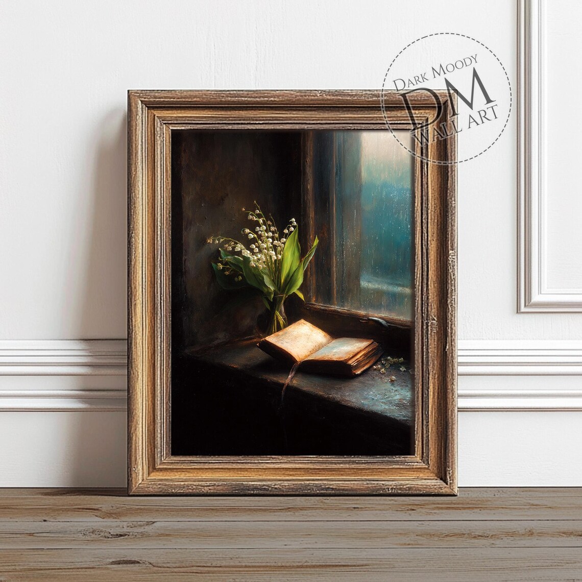 Book Lily Of The Valley Art Print, Dark Academia
