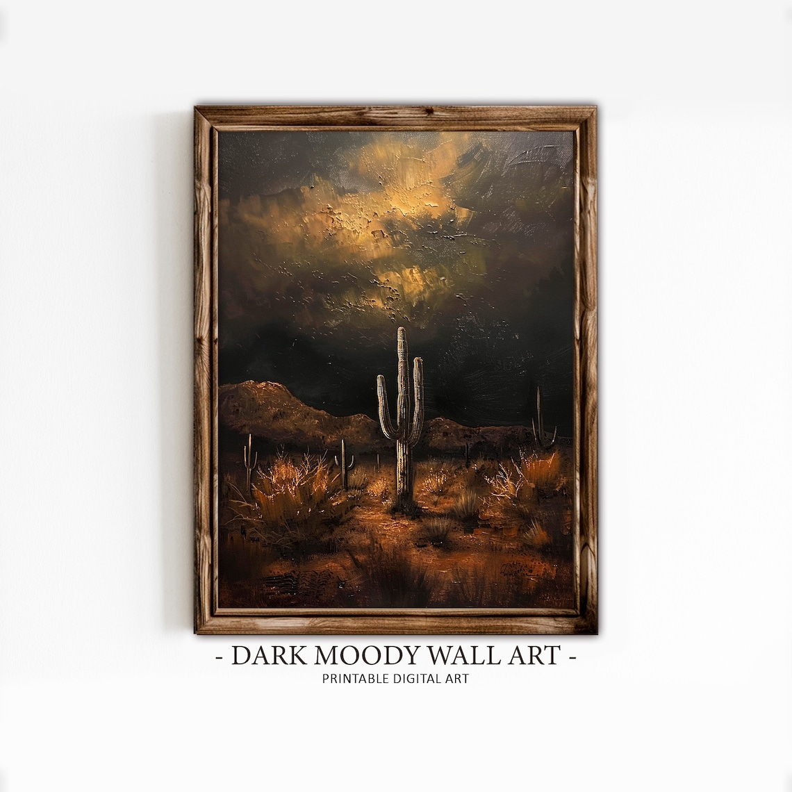 Saguaro Cactus Dark Mexican Gothic Art Print
