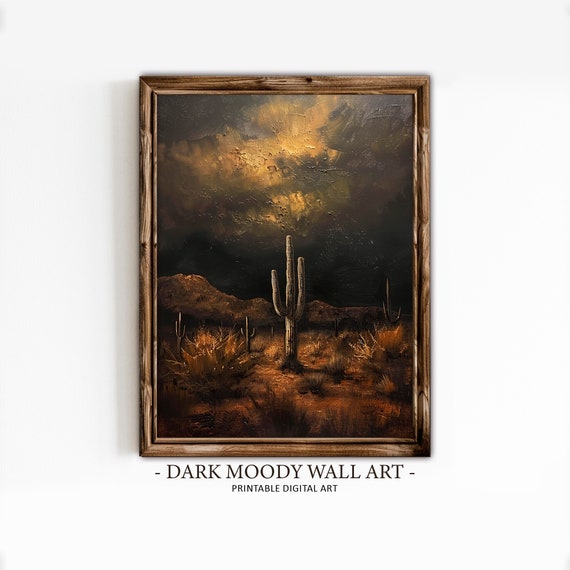 Saguaro Cactus Dark Mexican Gothic Art Print
