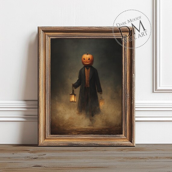 Pumpkin Halloween Wall Art Gothic Jack O Lantern Print