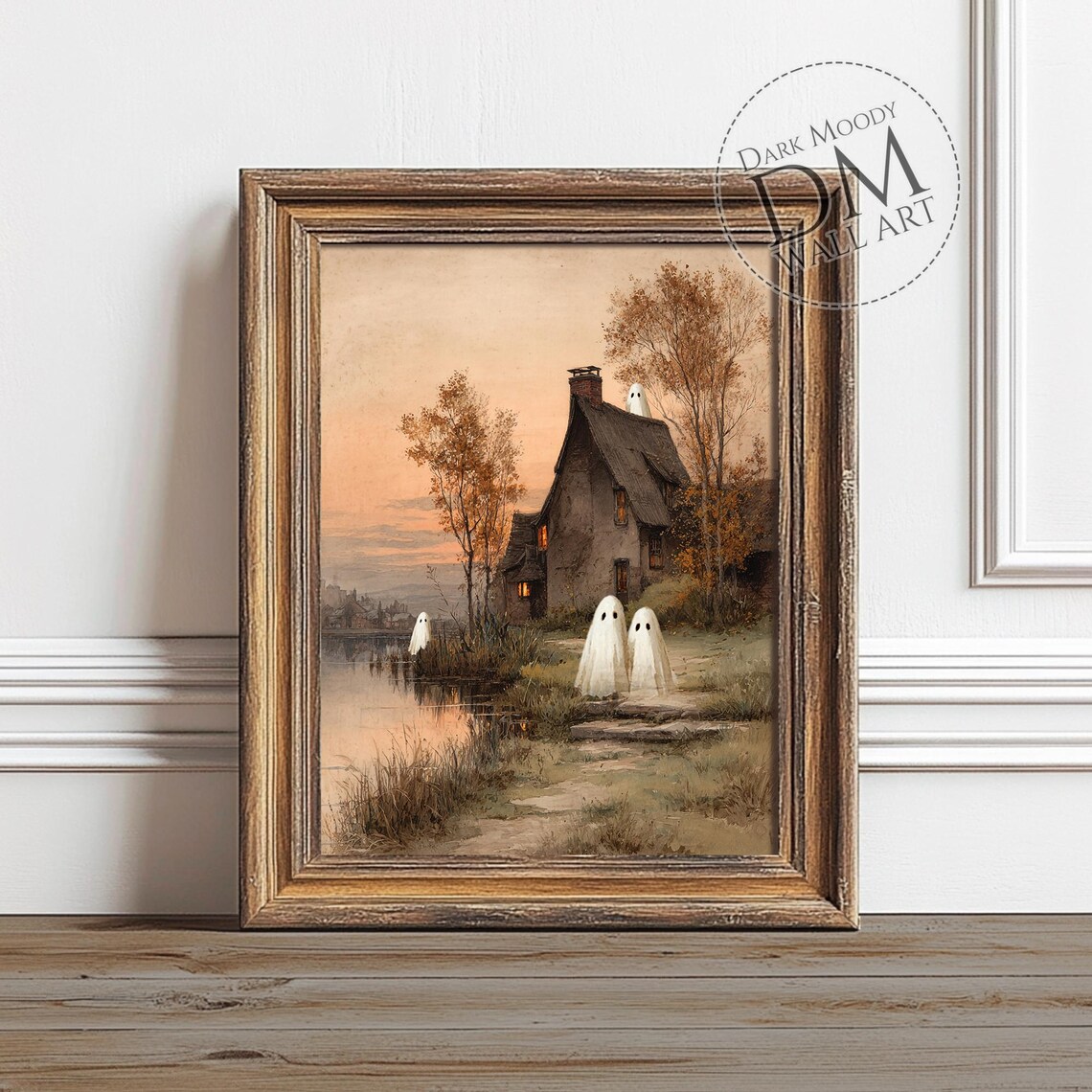 Cottage Spooky Halloween Haunted House Art Print