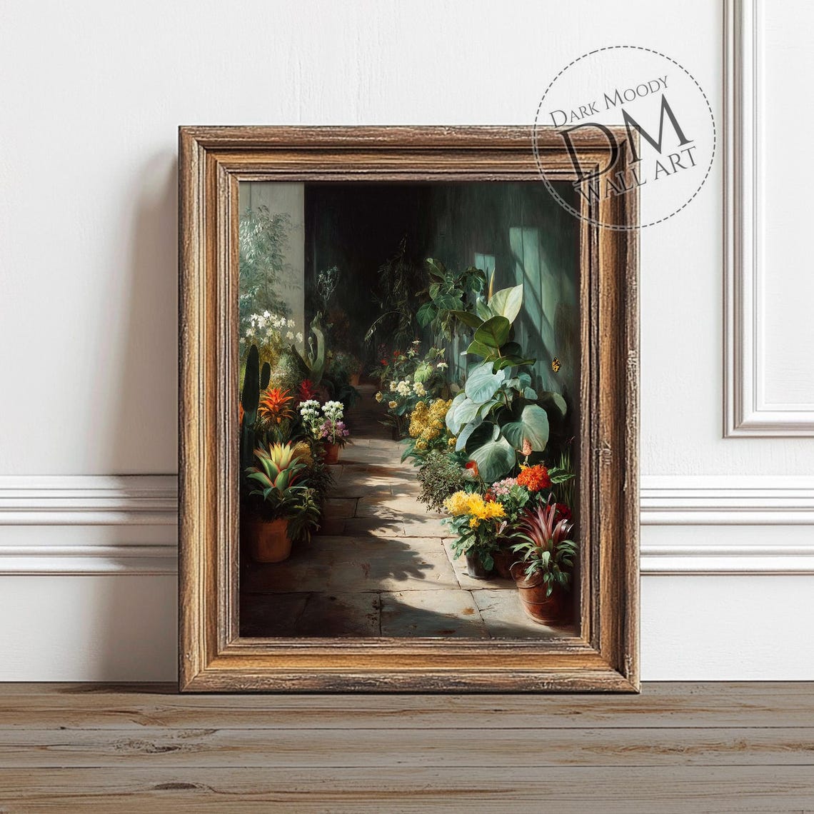 Victorian Greenhouse Botanical Flowers Moody Still Life Art Print