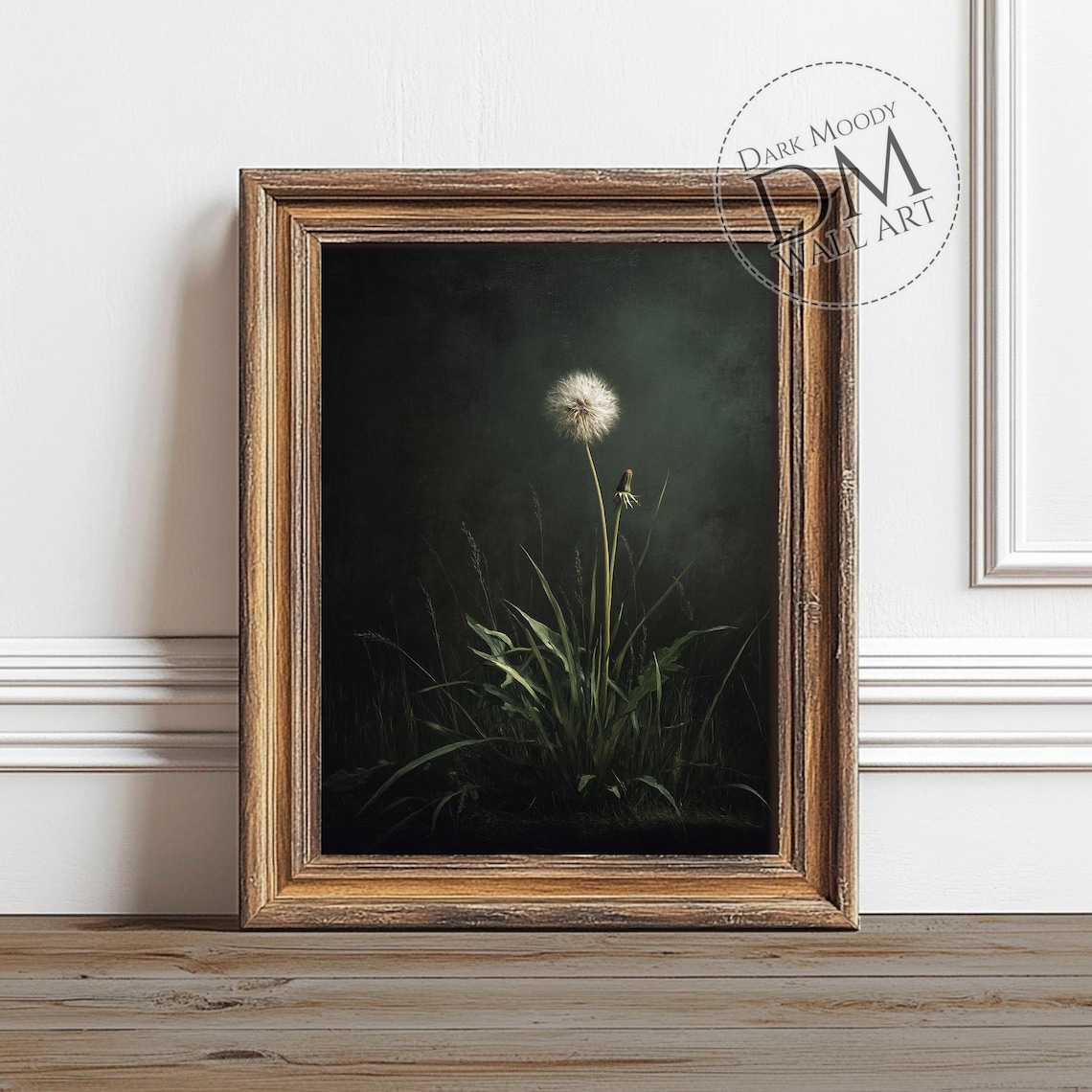 Dandelion Wall Art, Moody Botanical Art Print