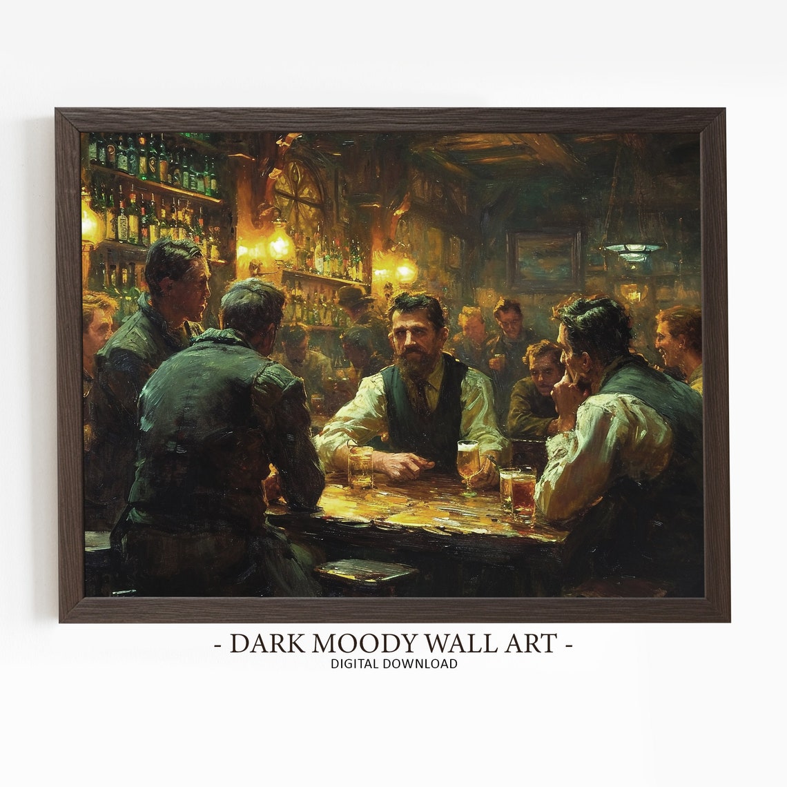 St Patricks Day Prints Dark Moody Irish Pub Art Rustic Clover Wall Art Irish Wall Decor Shamrock Print Decor