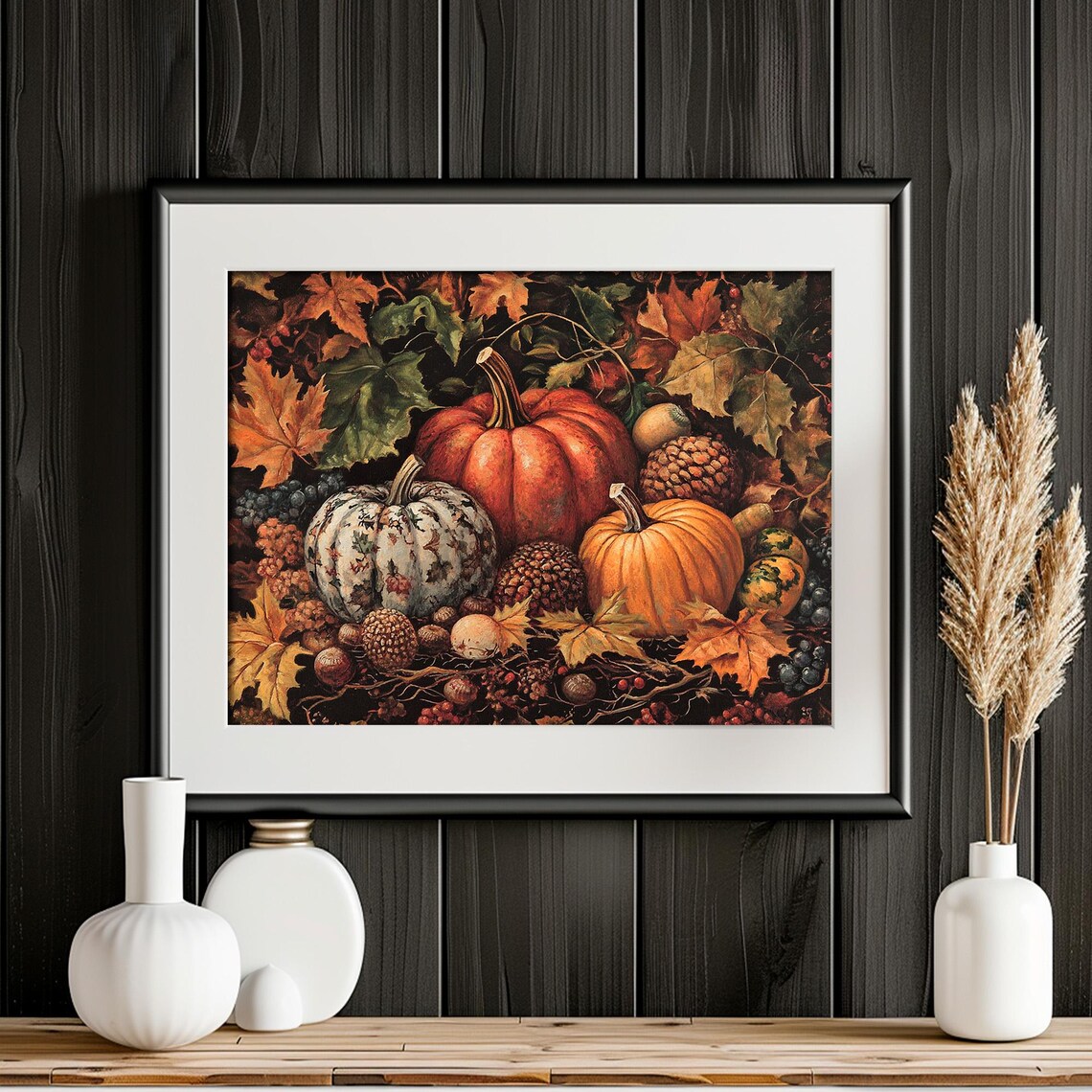 Fall Pumpkin Wall Art, Rustic Vintage Autumn Print - Image 4