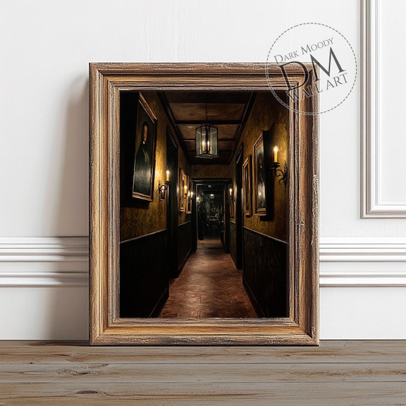 Haunted Hallway Wall Art Gothic Dark Academia Interior Print
