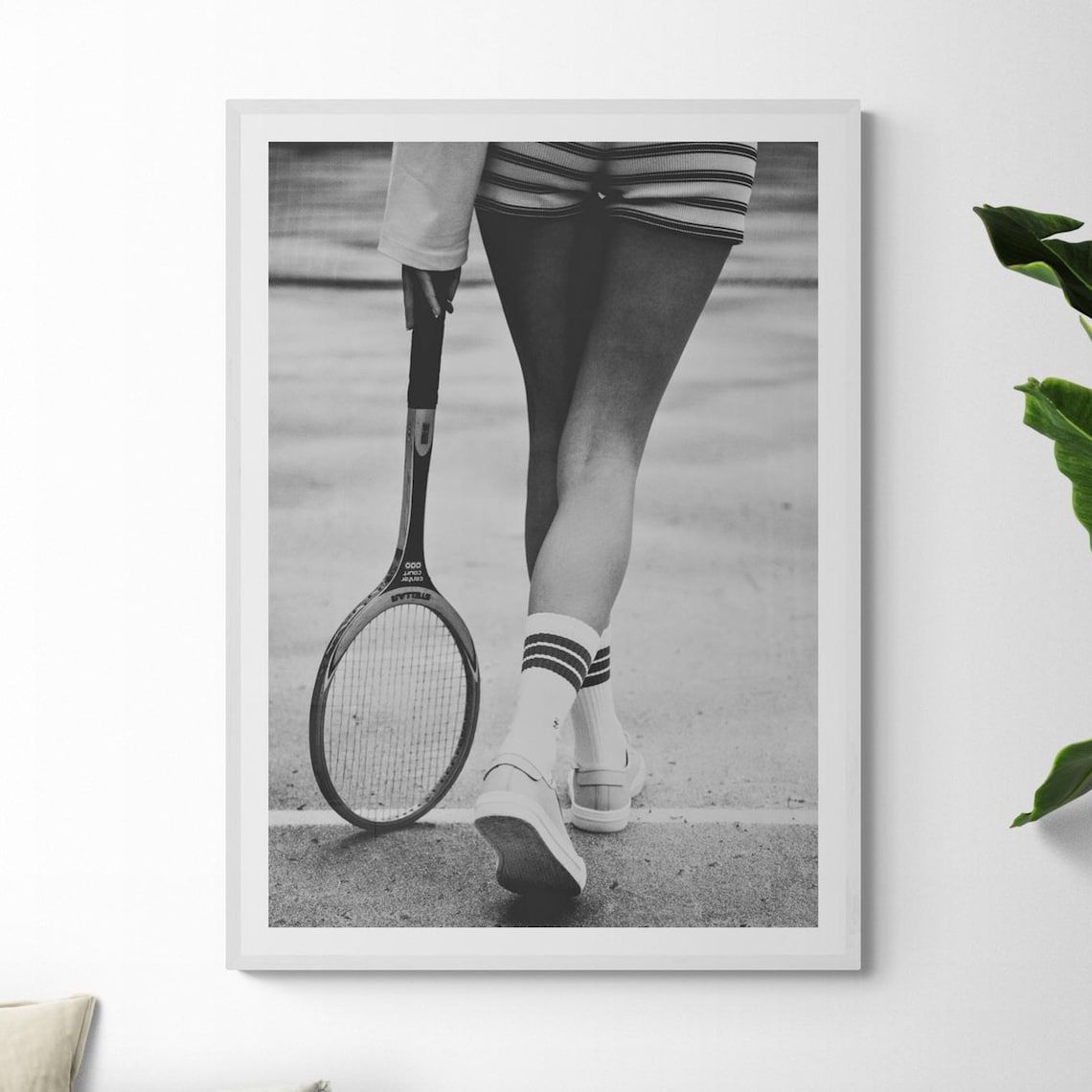 Vintage Tennis Art Print, Black and White Classic Sports