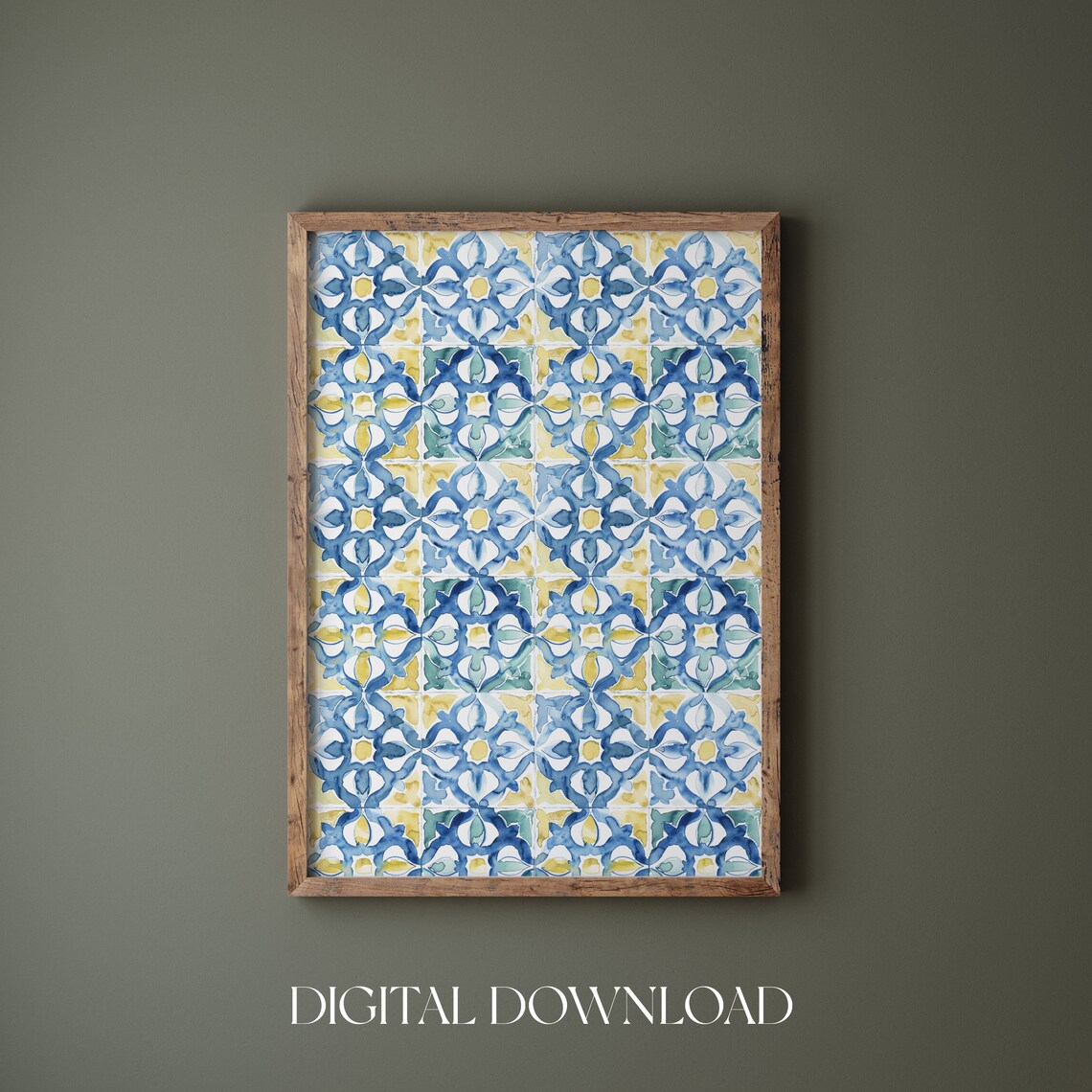 Blue And Yellow Tiles Mediterranean Travel Poster - Image 3