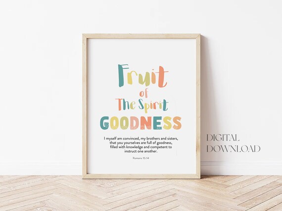 Fruit Of The Spirit Goodness Colorful Kids Nursery Verse Poster