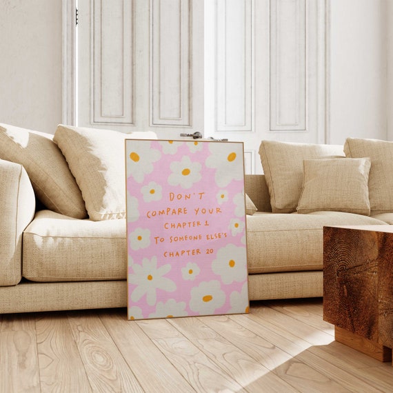Motivational Typography White Flower Self Love Art Print