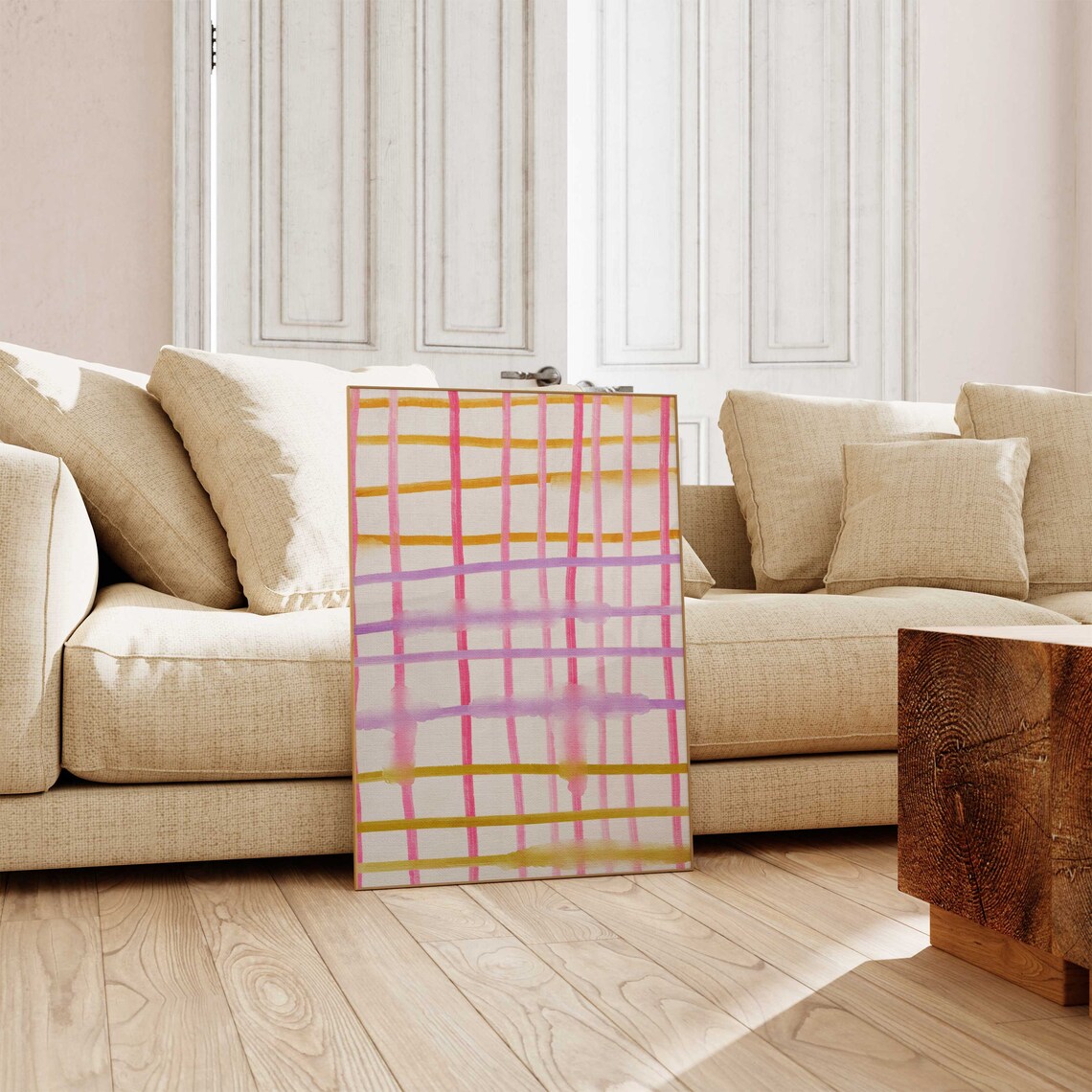 Colorful Grid Abstract Geometric Wall Art Print