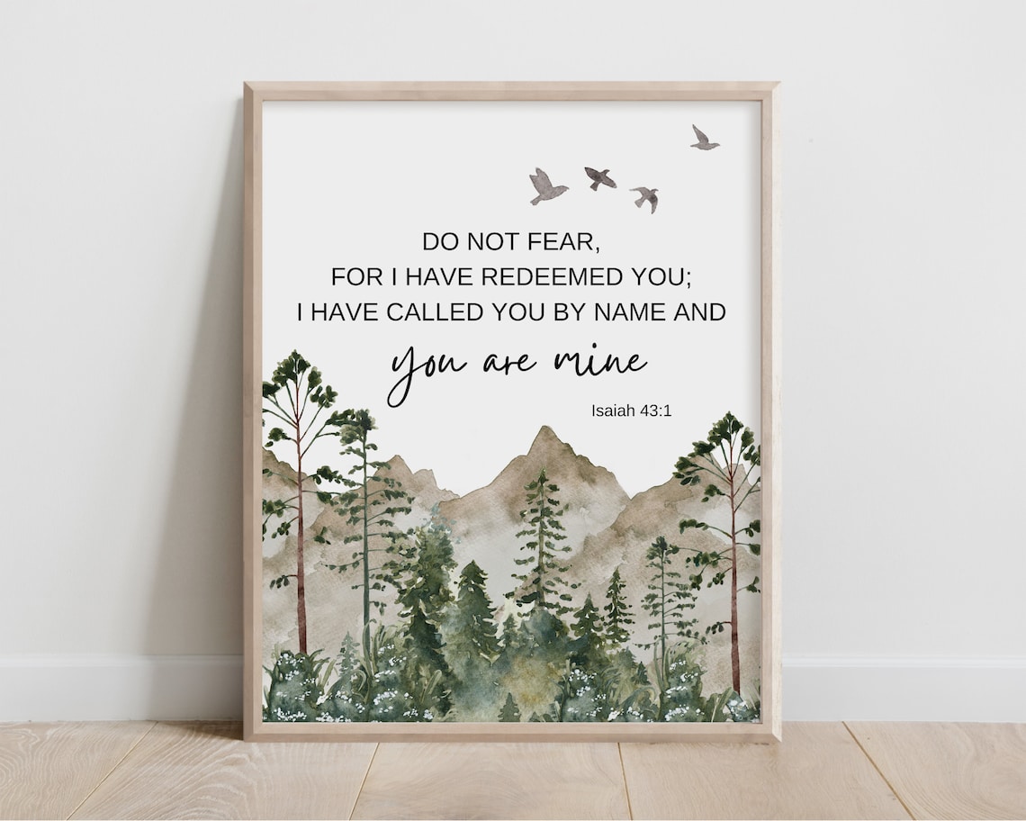 Isaiah 43:1 Bible Verse Scripture Art Print