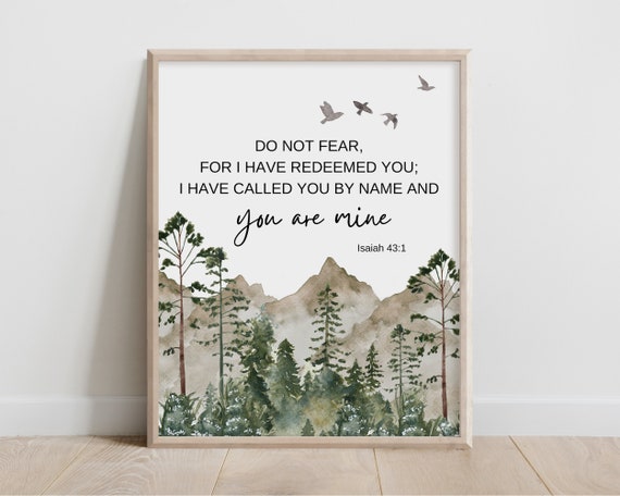Isaiah 43:1 Bible Verse Scripture Art Print