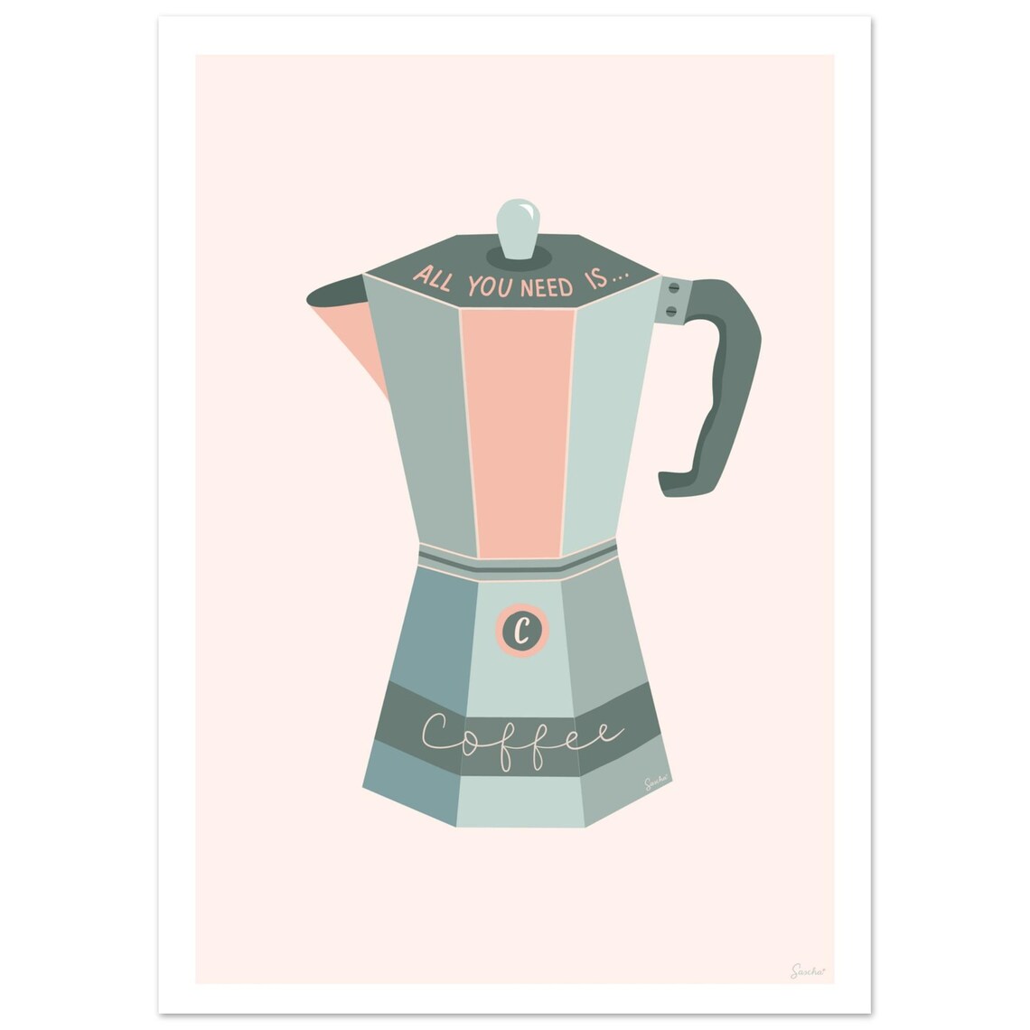 Coffee Lover, All You Need Is Coffee - Minimalist Art Print - Image 2