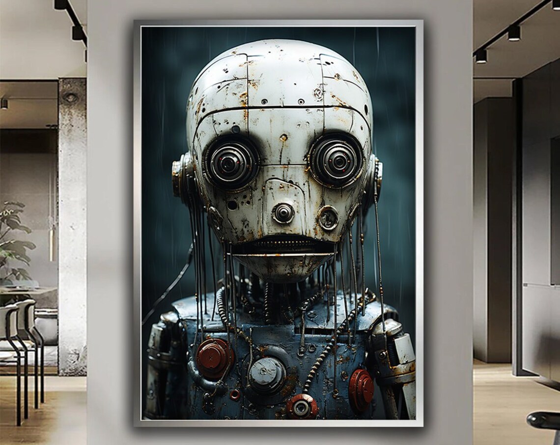 Robot Printed Painting - Modern Wall Decor