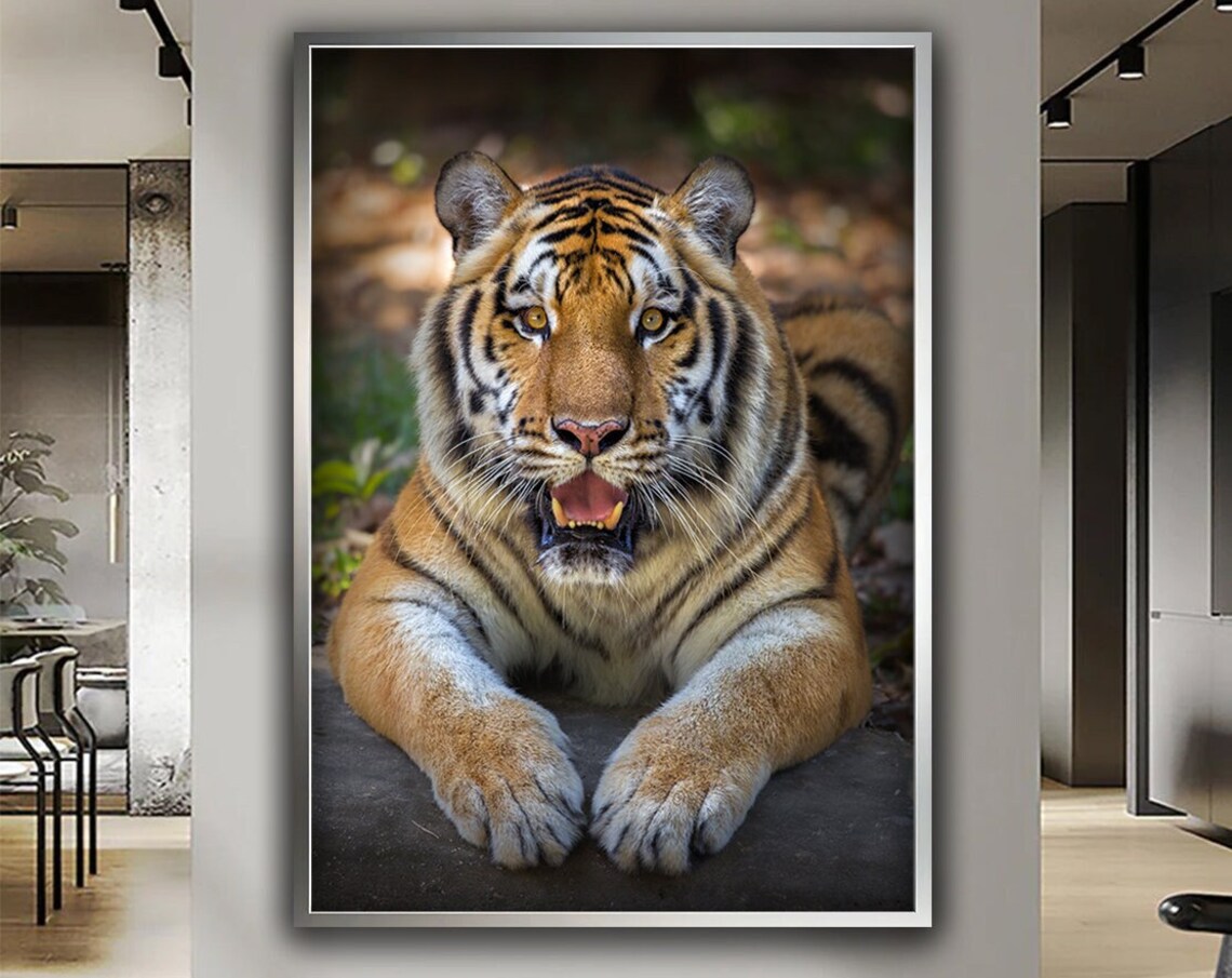 Tiger Animal Wall Art, Slat Decor Poster Print