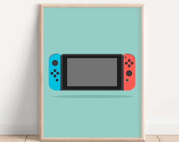 Video Game Controller Art Print, Game Room Decor