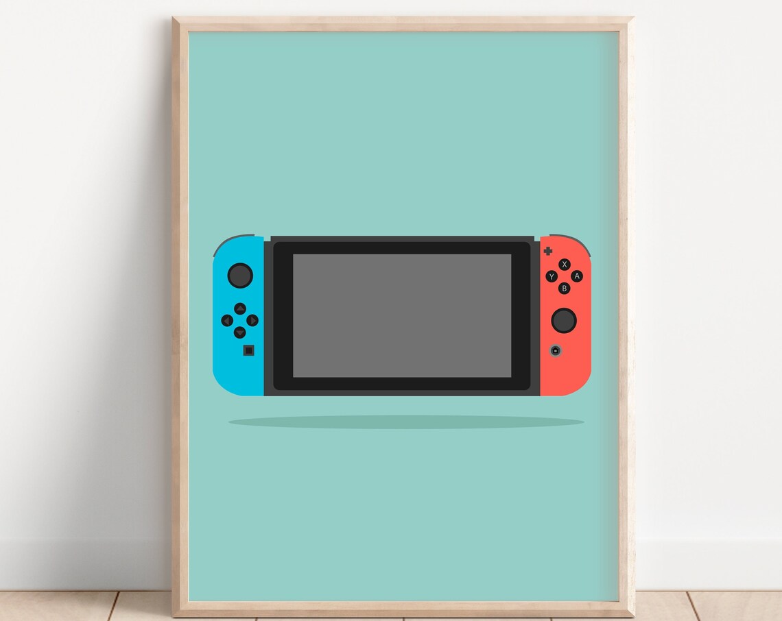 Video Game Controller Art Print, Game Room Decor
