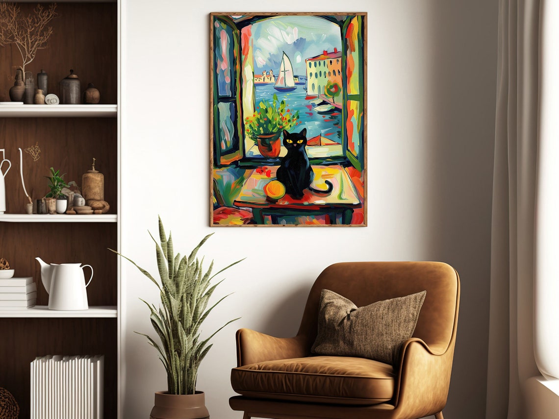 Matisse Cat On The Window Art Print Black Cat Cat Poster Cat Lovers Gift Cat Wall Decor - Image 4