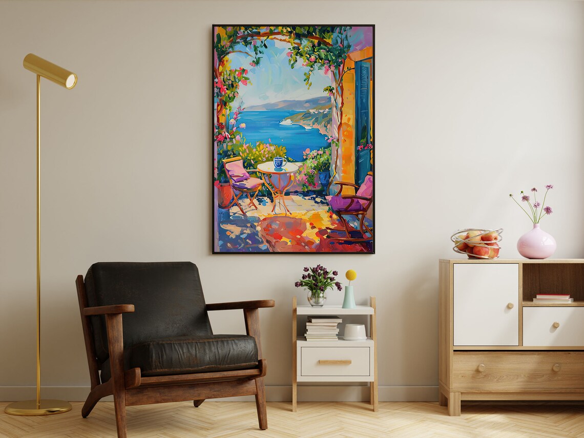 Matisse-Inspired Balcony Flowers Botanical Poster - Image 4