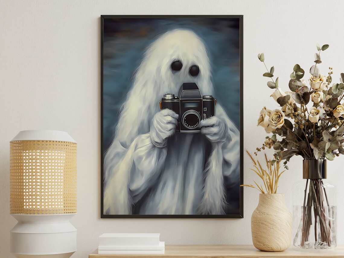 Vintage Ghost Photographer, Dark Gothic Halloween Art Print