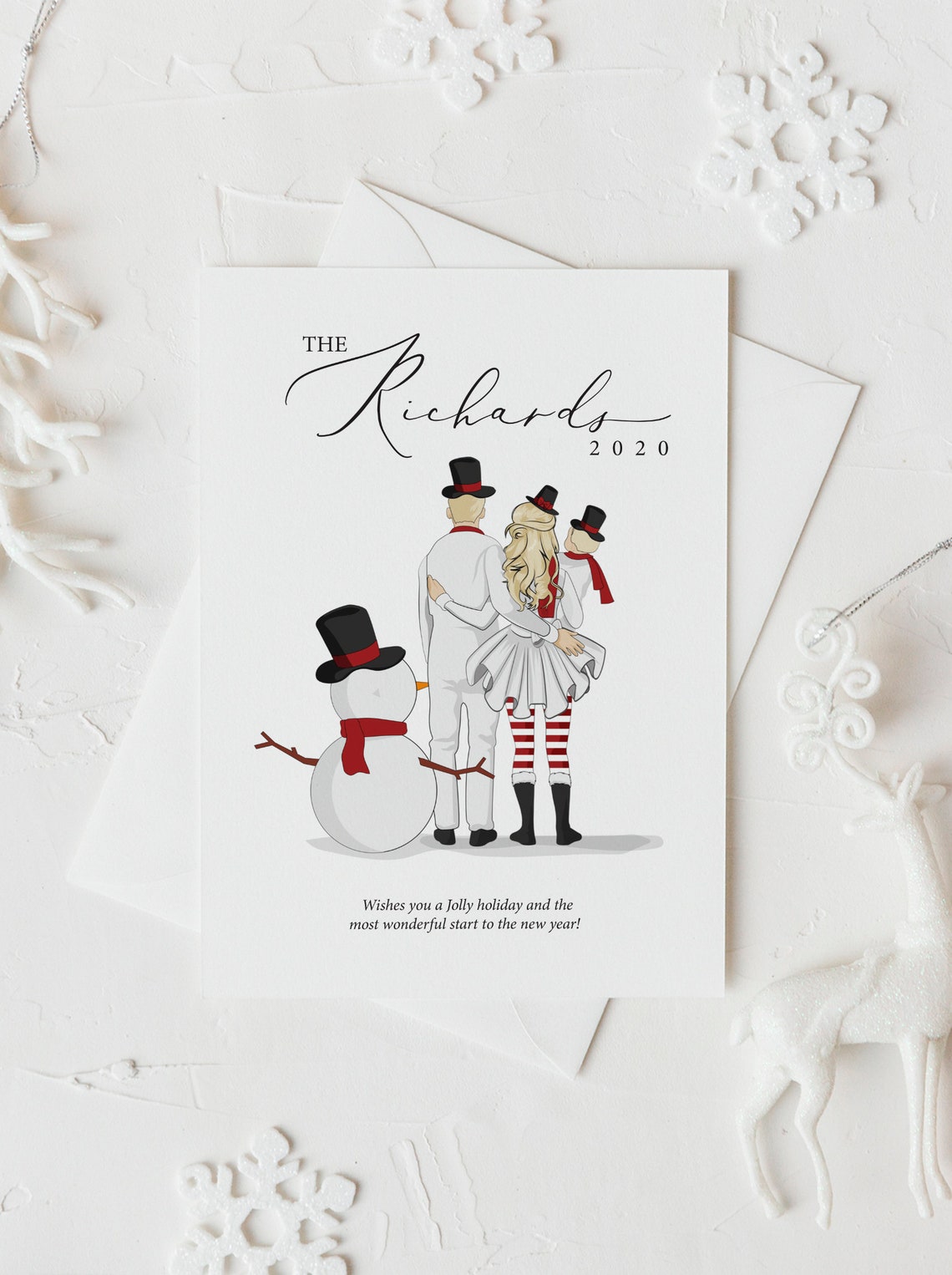 The Smiths 2020 Personalized Christmas Family Portrait Card Poster - Image 3