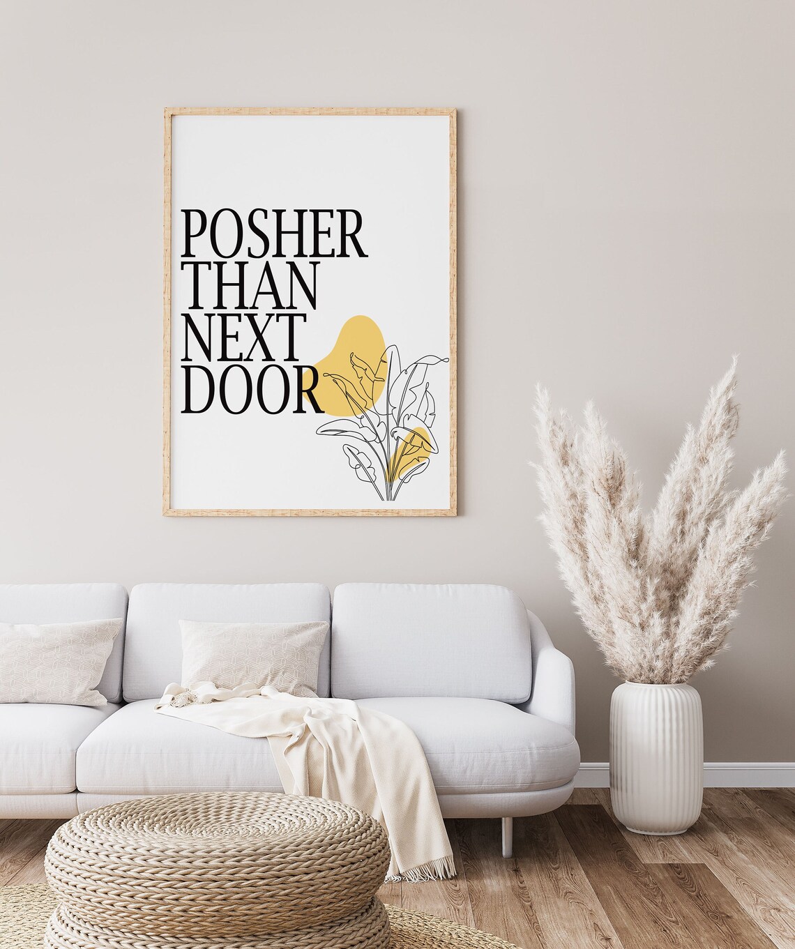 Posher Than Next Door Funny Quote Wall Art Print