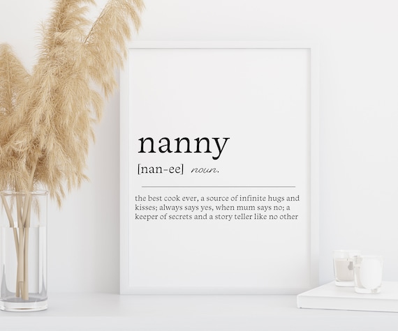 Nanny Definition Art Print, Mother’s Day Decor