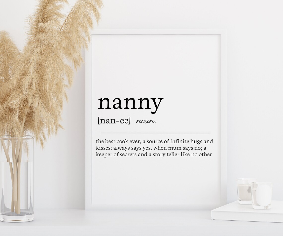 Nanny Definition Art Print, Mother’s Day Decor