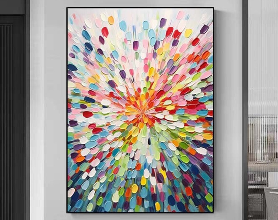Colorful Radial Burst Flower Petal Kaleidoscope Abstract Poster