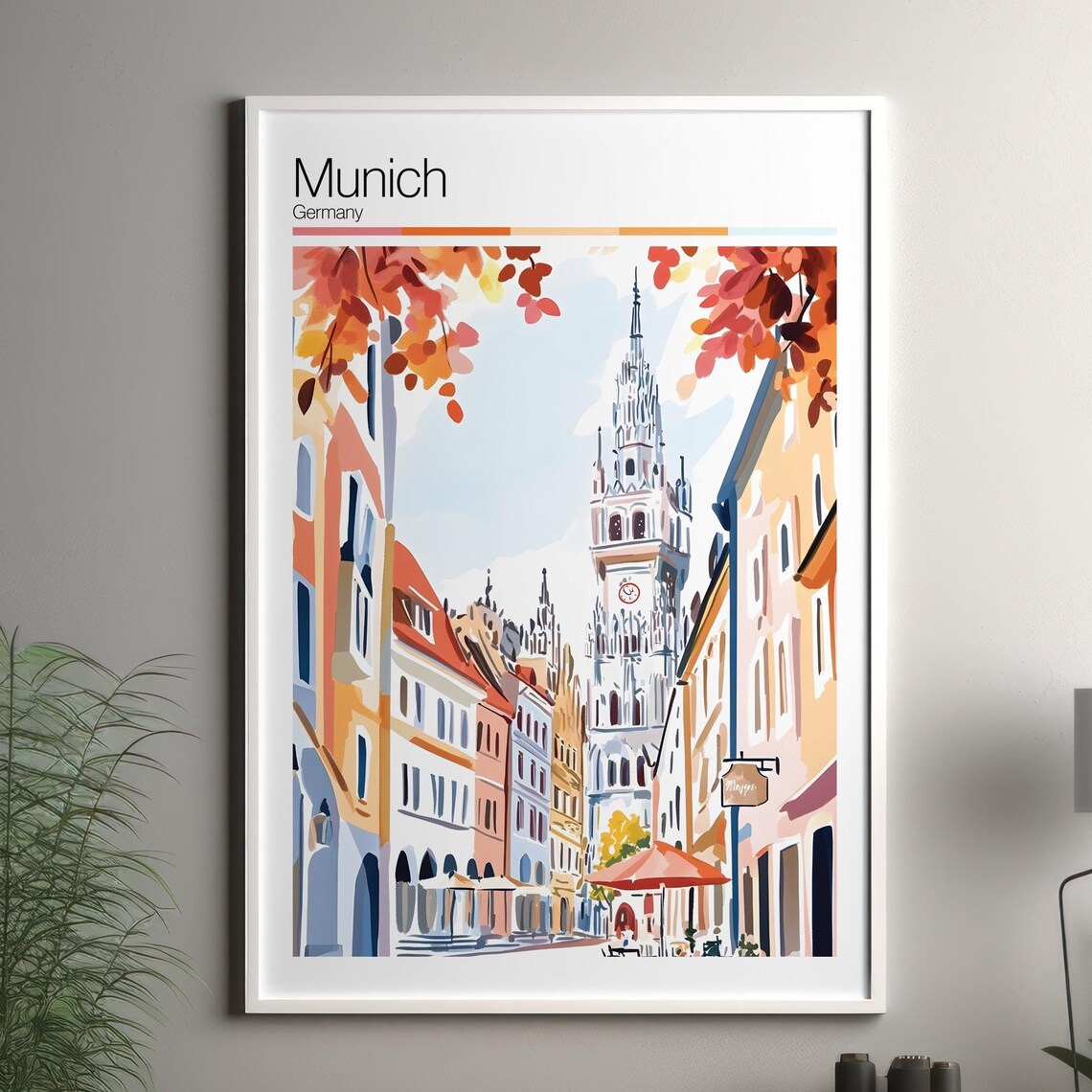 Munich Travel Poster, Germany City Decor