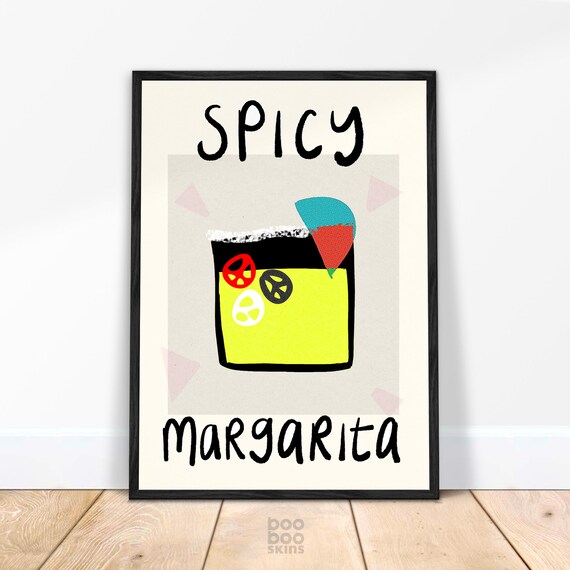Spicy Margarita Cocktail With Jalapeno and Salt Rim Bar Poster
