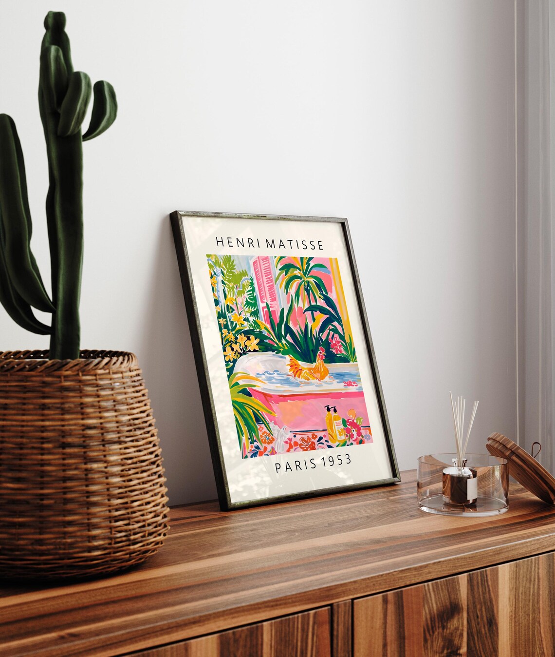 Funny Chicken Art Print, Matisse-Style Bathroom Decor - Image 3