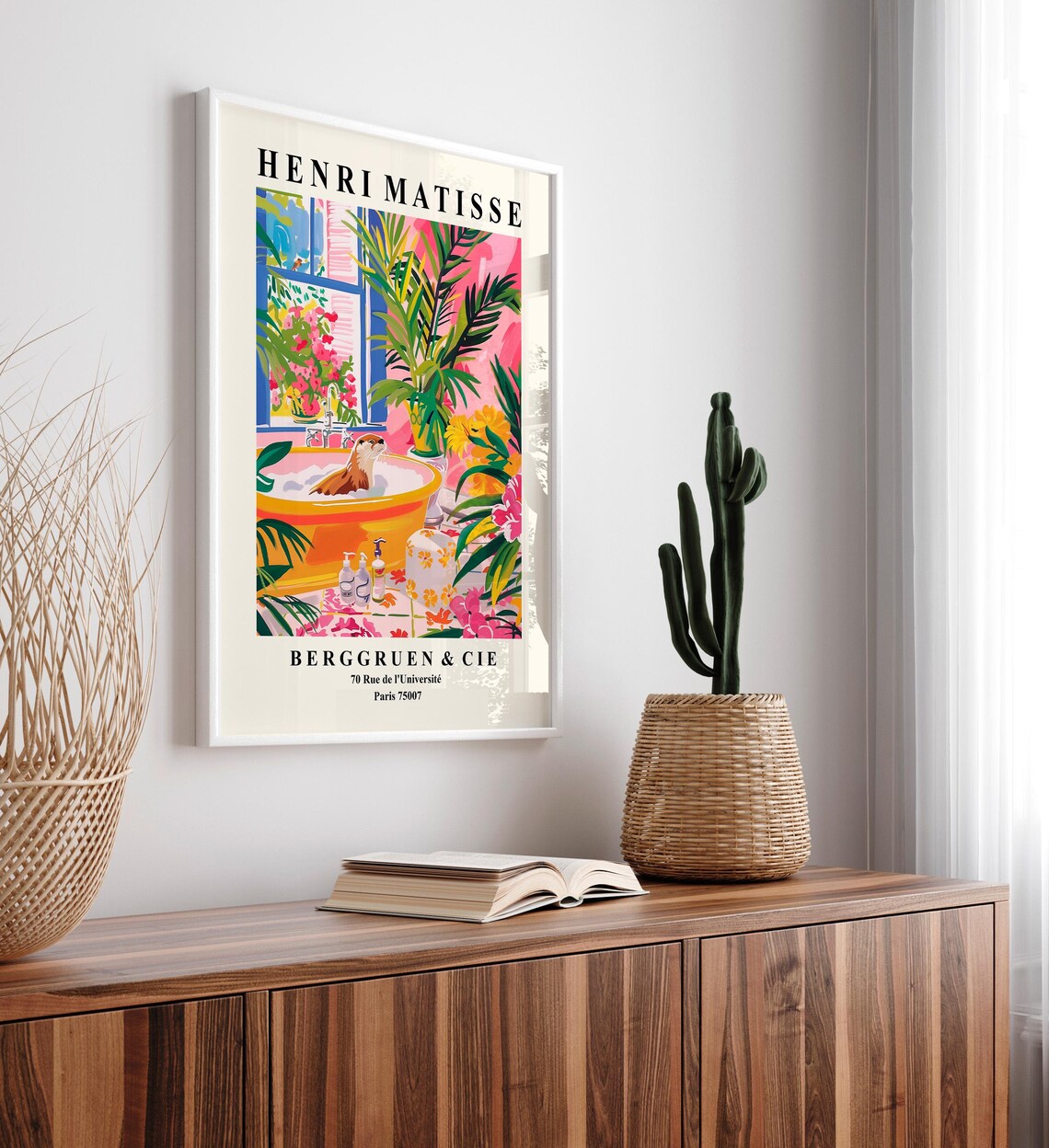 Matisse-Inspired Cute Otter Poster, Mid-Century - Image 5