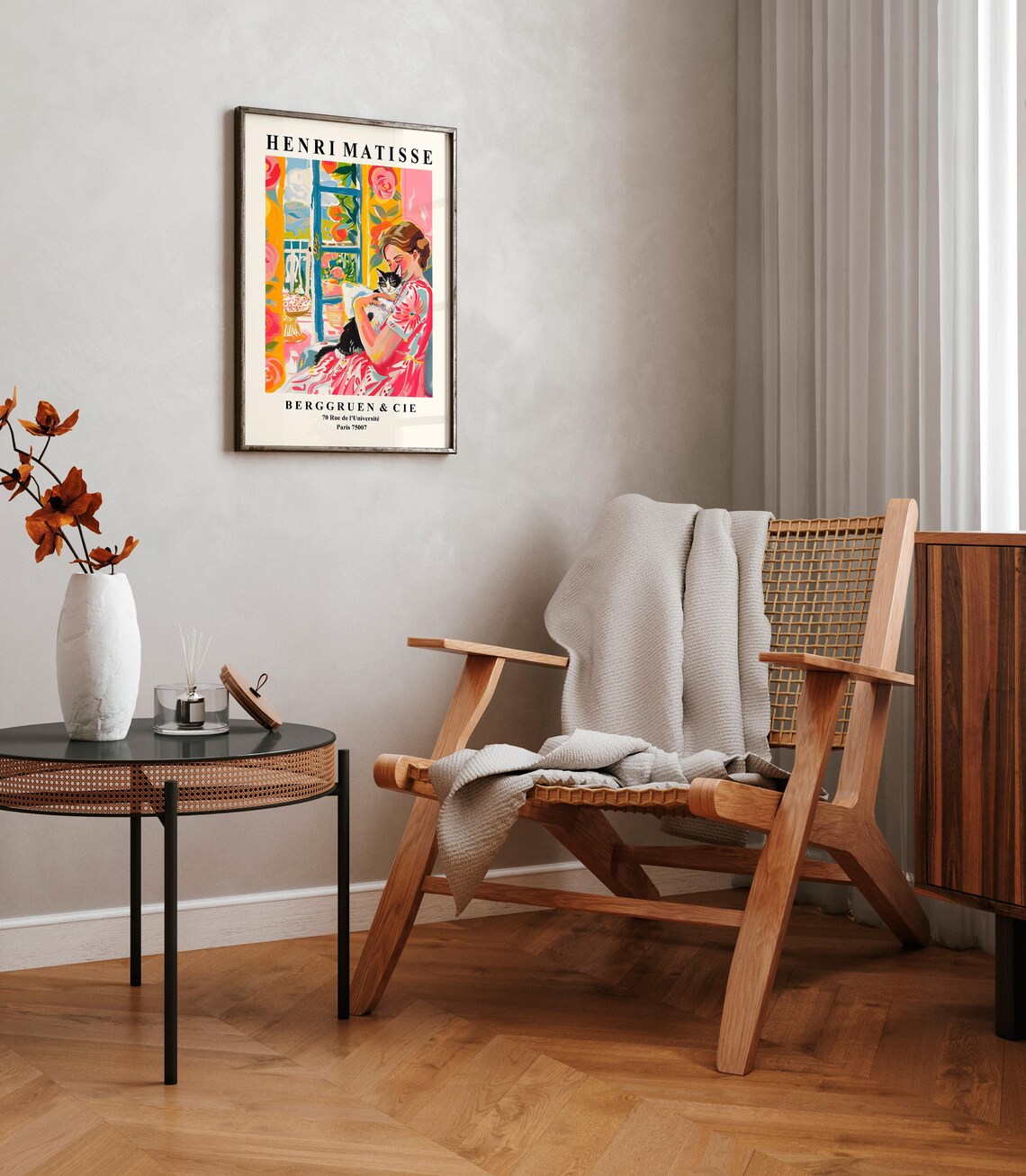 Woman and a Cat, Matisse-Inspired Art Print - Image 2