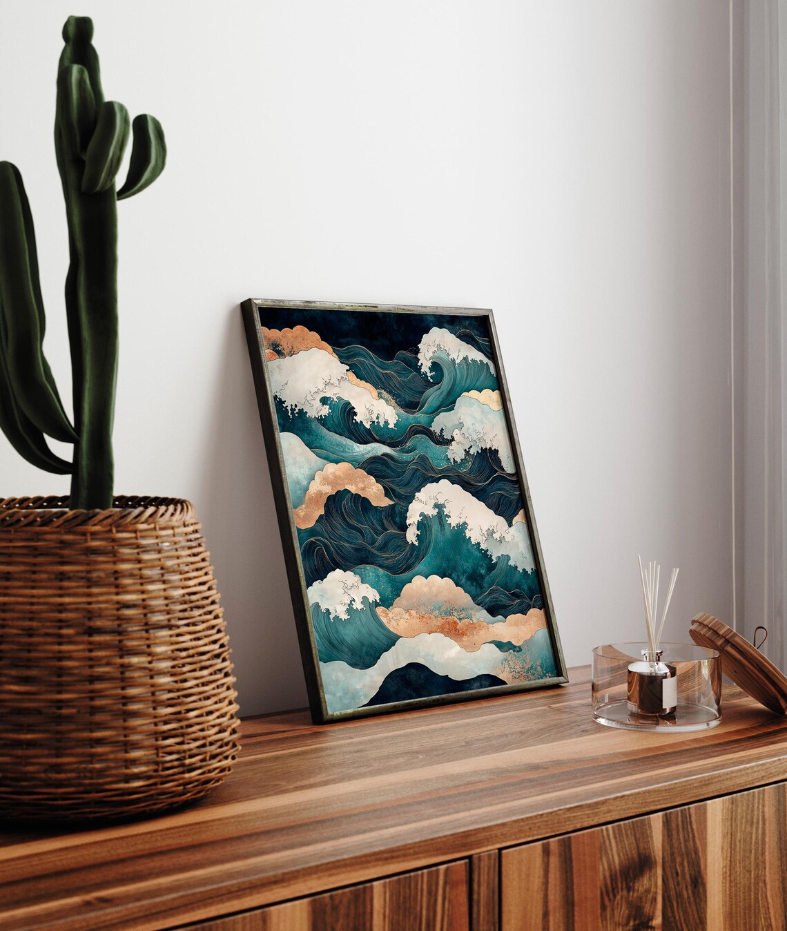 Hokusai Japan Landscape Poster, Japandi Ocean Waves - Image 4