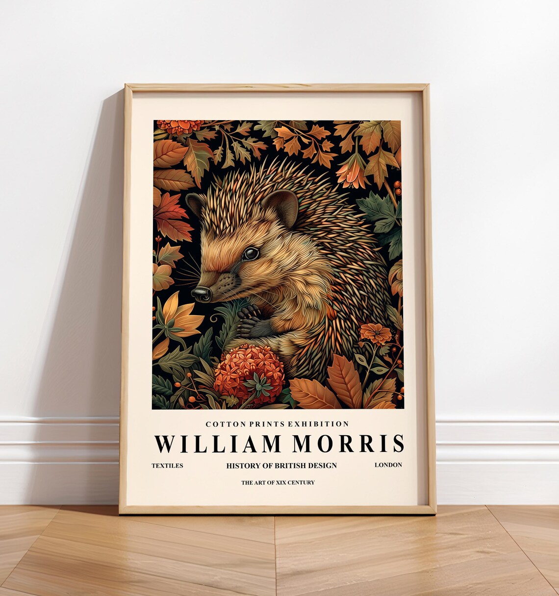 Hedgehog Cottagecore Botanical Art Print