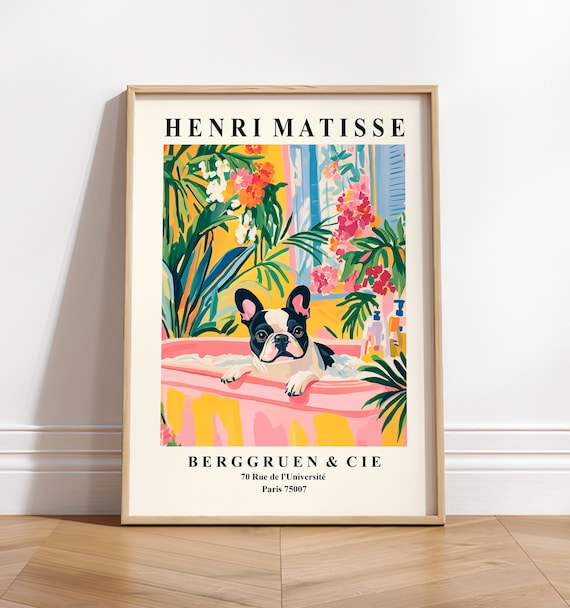 French Bulldog In Bathtub Funny Bathroom Art Print